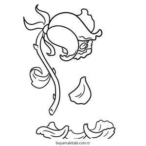 Gül boyama sayfası – çocuklar için, çizgi film temalı