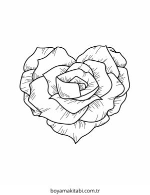 Gül boyama sayfası – yaratıcılık, eğlenceli etkinlik