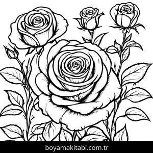 Gül boyama sayfası,  coloring page, , 