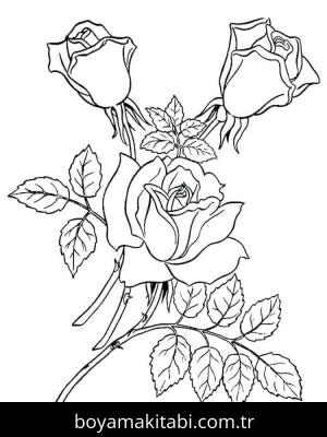 Gül boyama sayfası – kolay boyama, eğitici aktivite