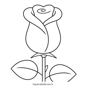 Gül boyama sayfası – eğlenceli etkinlik, el becerilerini geliştirir