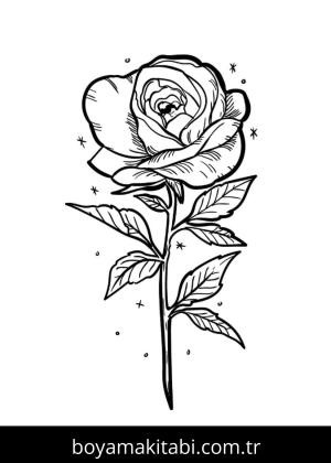 Gül boyama sayfası – ücretsiz yazdır, boyama etkinliği
