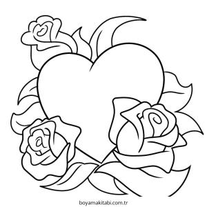Gül boyama sayfası – okul öncesi, evde etkinlik