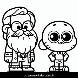 Gumball boyama sayfası – PDF indir, sevimli karakter