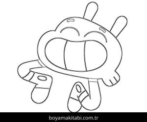Gumball boyama sayfası – el becerilerini geliştirir, boyama çalışması