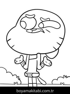 Gumball boyama sayfası – okul öncesi, evde etkinlik