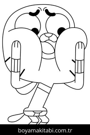 Gumball boyama sayfası – çocuk aktivitesi, PDF indir