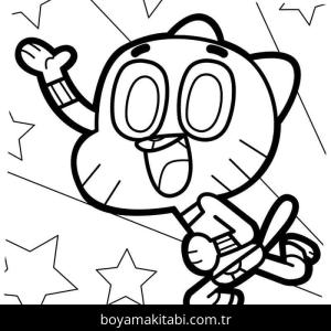 Gumball boyama sayfası – boyama çalışması, yaratıcılığı geliştirir