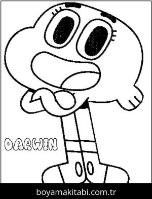 Gumball boyama sayfası – renkli çizimler, okul öncesi