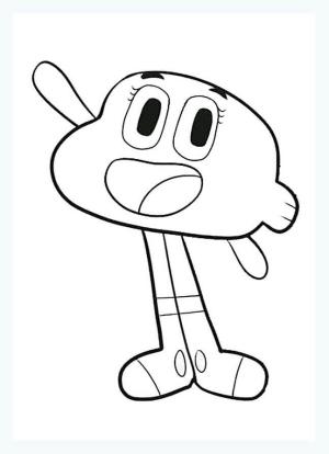 Gumball boyama sayfası,  coloring page, Darvin Merhaba Deyin, 