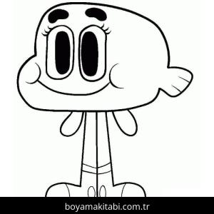 Gumball boyama sayfası – sanatsal çalışma, çocuklar için