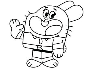 Gumball boyama sayfası,  coloring page, Richard Watterson, 