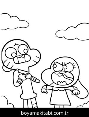 Gumball boyama sayfası – yaratıcılığı geliştirir, keyifli zaman