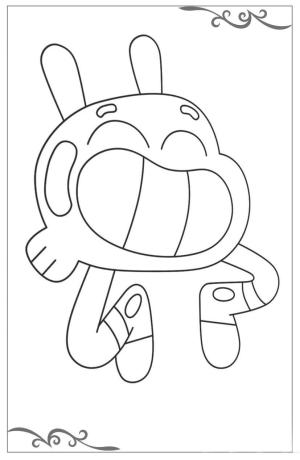 Gumball boyama sayfası,  coloring page, Darwin Atlama, 