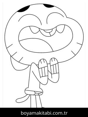Gumball boyama sayfası – kolay boyama, eğitici aktivite