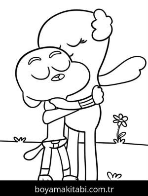 Gumball boyama sayfası – eğitici aktivite, yaratıcılık