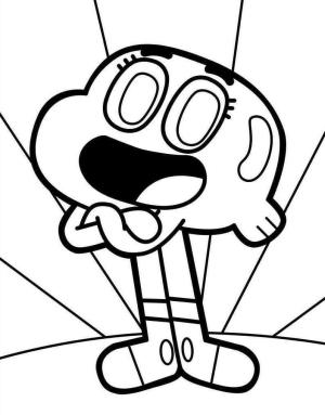 Gumball boyama sayfası,  coloring page, Parlayan Darwin, 