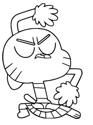 Gumball boyama sayfası,  coloring page, Sakız Dansı, 