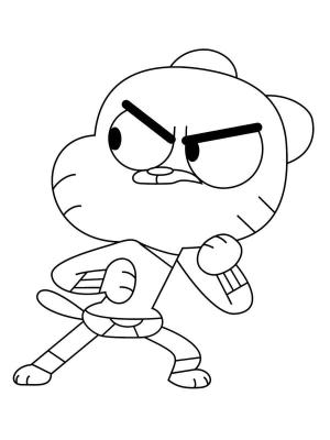 Gumball boyama sayfası,  coloring page, Nicole Watterson Dövüş, 