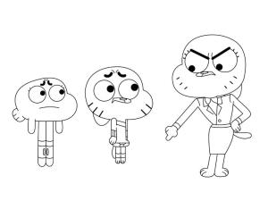 Gumball boyama sayfası,  coloring page, Anne ve Gumball, Darwin, 