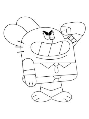 Gumball boyama sayfası,  coloring page, Richard Watterson Komik, 