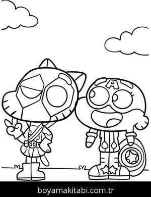 Gumball boyama sayfası – evde etkinlik, ücretsiz yazdır