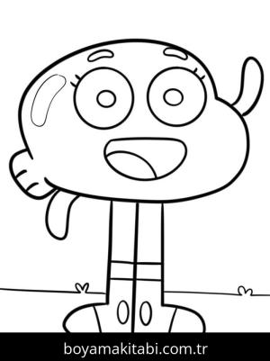 Gumball boyama sayfası – renkli çizimler, okul öncesi