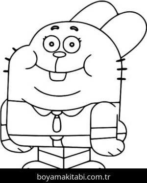 Gumball boyama sayfası – sevimli karakter, sanatsal çalışma
