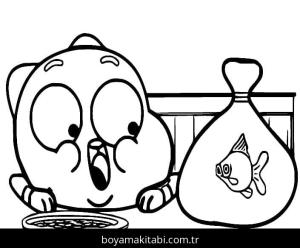 Gumball boyama sayfası – keyifli zaman, renkli çizimler