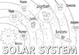 Güneş Sistemi boyama sayfası,  coloring page, Gezegenler Arasında Büyük Miktarda Boş Uzay Bulunan Geniş Uzay, 