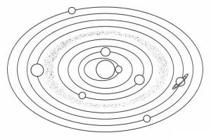 Güneş Sistemi boyama sayfası,  coloring page, Gezegenlerarası Uzay, 