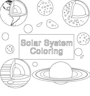 Güneş Sistemi boyama sayfası,  coloring page, Bir Kesimdeki Gezegenler, 