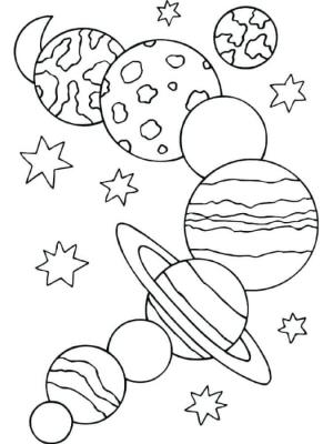 Güneş Sistemi boyama sayfası,  coloring page, Gezegenler Karasal Grup ve Dev Gezegenler olarak ikiye ayrılır., 