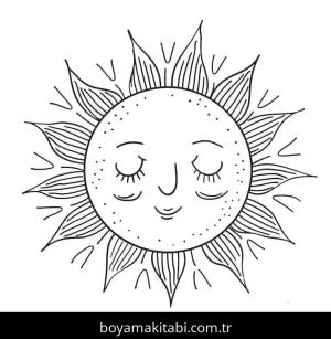 Güneş boyama sayfası – yaratıcılığı geliştirir, keyifli zaman