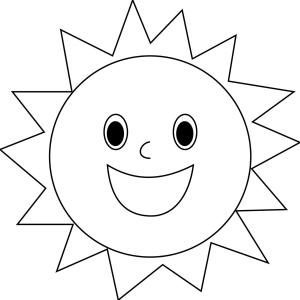 Güneş boyama sayfası,  coloring page, Güneş Gülümseyerek, 