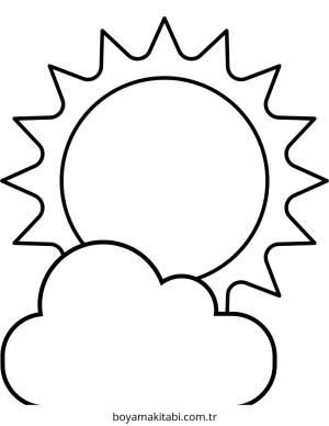 Güneş boyama sayfası – sevimli karakter, sanatsal çalışma