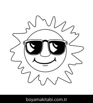 Güneş boyama sayfası – kolay boyama, eğitici aktivite