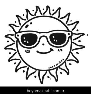 Güneş boyama sayfası – yaratıcılık, eğlenceli etkinlik