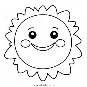 Güneş boyama sayfası – kolay boyama, eğitici aktivite