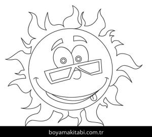 Güneş boyama sayfası – boyama çalışması, yaratıcılığı geliştirir