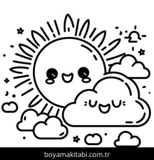 Güneş boyama sayfası – evde etkinlik, ücretsiz yazdır