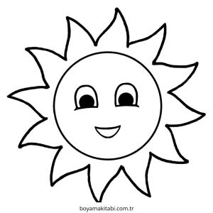 Güneş boyama sayfası – eğlenceli etkinlik, el becerilerini geliştirir