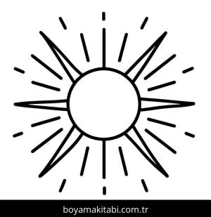 Güneş boyama sayfası – okul öncesi, evde etkinlik