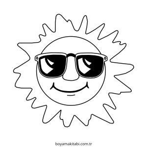 Güneş boyama sayfası – sanatsal çalışma, çocuklar için