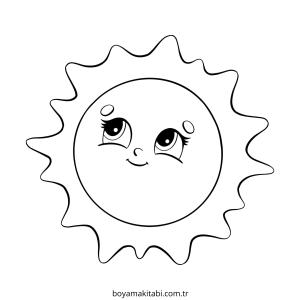 Güneş boyama sayfası – okul öncesi, evde etkinlik