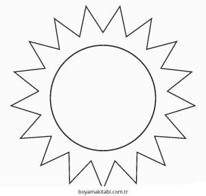 Güneş boyama sayfası – evde etkinlik, ücretsiz yazdır