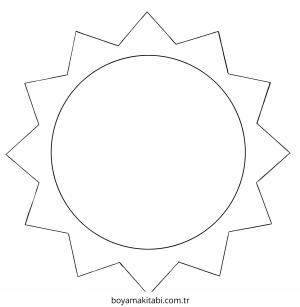 Güneş boyama sayfası – çocuklar için, çizgi film temalı