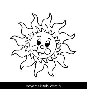 Güneş boyama sayfası – keyifli zaman, renkli çizimler