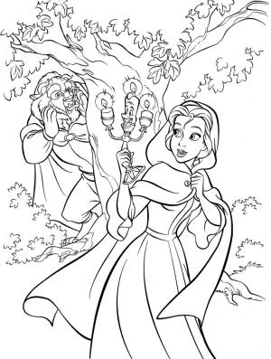 Güzel ve Çirkin boyama sayfası,  coloring page, Belle ve Lumiere, 