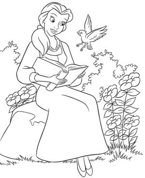 Güzel ve Çirkin boyama sayfası,  coloring page, Belle Okuma Kitabı, 